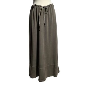 bryn Walker Drawstring Olive Maxi Skirt